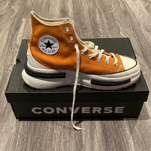 Converse Orange High-Tops with Chunky Sole